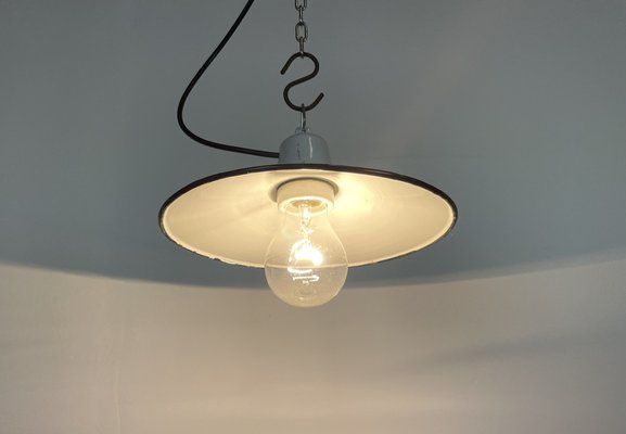 Industrial Blue Enamel Pendant Light, 1970s-CGF-1235551