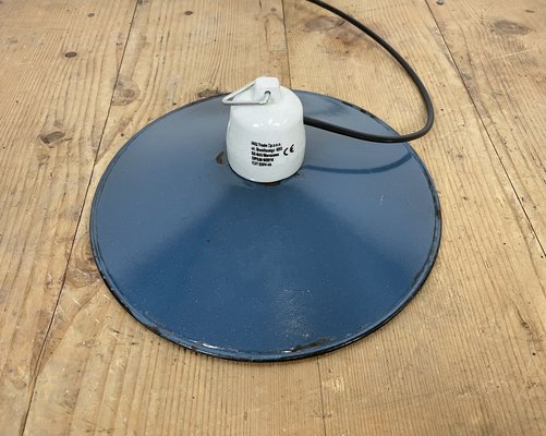 Industrial Blue Enamel Pendant Light, 1970s-CGF-1235551