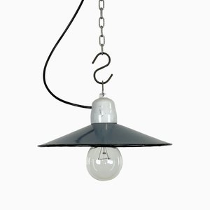 Industrial Blue Enamel Pendant Light, 1970s-CGF-1235551