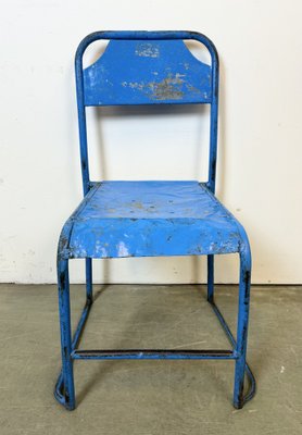 Industrial Blue Iron Chairs, 1950s, Set of 2-CGF-1767468