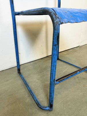 Industrial Blue Iron Chairs, 1950s, Set of 2-CGF-1767468