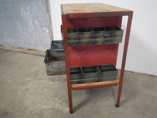 Industrial Cabinet with Iron Drawers and Fir Tops, 1970-WWQ-1100287