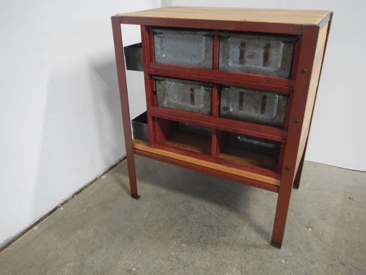 Industrial Cabinet with Iron Drawers and Fir Tops, 1970-WWQ-1100287