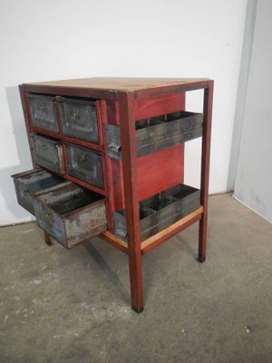 Industrial Cabinet with Iron Drawers and Fir Tops, 1970-WWQ-1100287