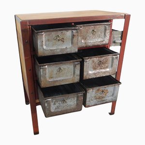 Industrial Cabinet with Iron Drawers and Fir Tops, 1970-WWQ-1100287