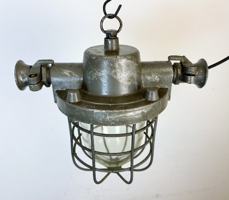 Industrial Cast Aluminium Cage Pendant Light, 1960s-CGF-1747339