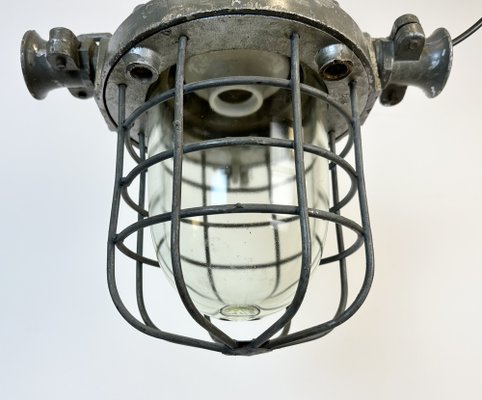 Industrial Cast Aluminium Cage Pendant Light, 1960s-CGF-1747339