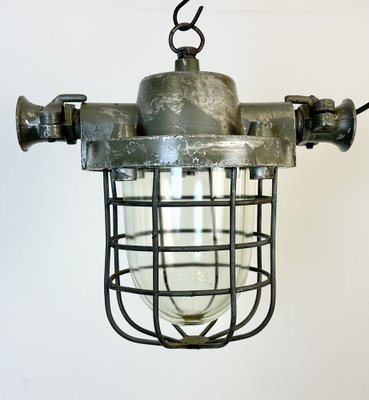 Industrial Cast Aluminium Cage Pendant Light, 1960s-CGF-1747339