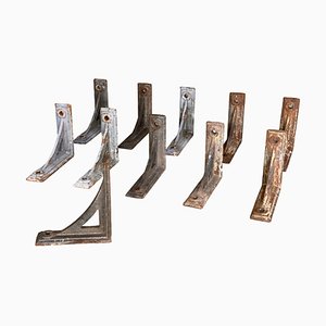 Industrial Cast Iron Brackets, 1900s, Set of 11-LA-1749040