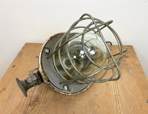 Industrial Cast Iron Cage Pendant Light, 1960s-CGF-1268378