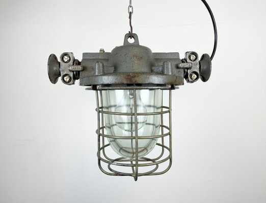 Industrial Cast Iron Cage Pendant Light, 1960s-CGF-1268378