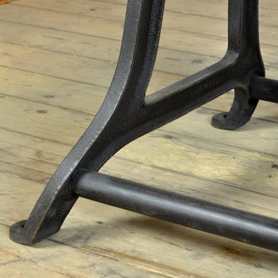 Industrial Cast Iron Table with Pine Top-IW-1293462