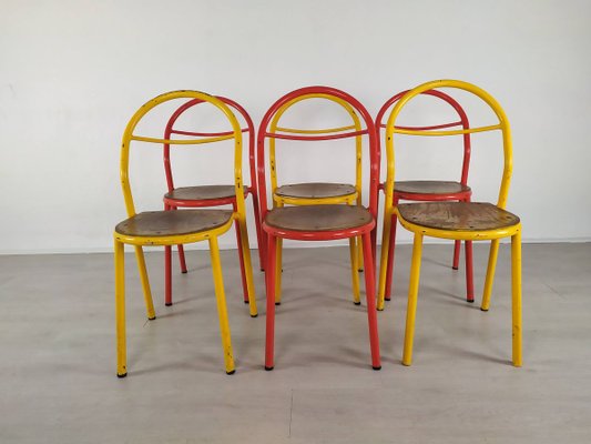 Industrial Chairs by René Herbst, Set of 6-EAD-912089