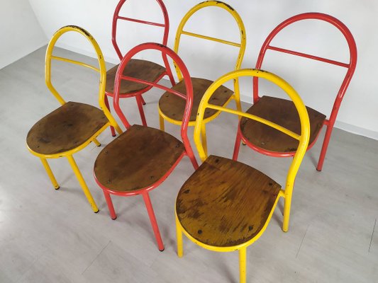 Industrial Chairs by René Herbst, Set of 6-EAD-912089