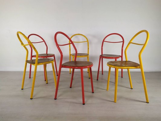 Industrial Chairs by René Herbst, Set of 6-EAD-912089