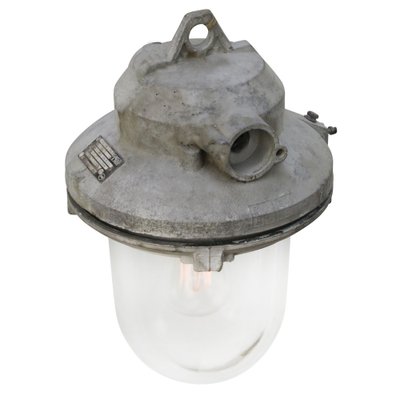 Industrial Clear Glass & Grey Pendant Lights-BLS-1313061