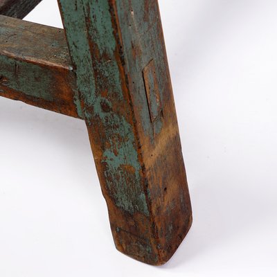 Industrial Console Table with Bluestone Top and Green Weathered Wood-NYF-2024128