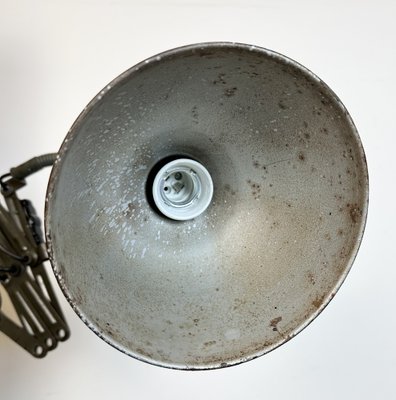 Industrial Dark Green Scissor Wall Lamp from Elektroinstala, 1960s-CGF-1733902