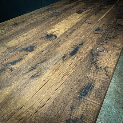 Industrial Dining Table in Rustic Oak-IA-1706081