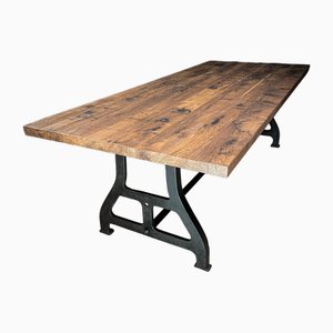 Industrial Dining Table in Rustic Oak-IA-1706081