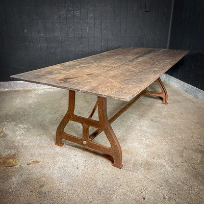 Industrial Dining Table in Teak-IA-1743267