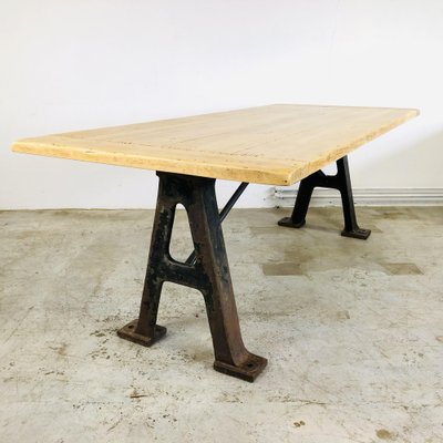 Industrial Dining Table with Machine Parts Oxidaad, 1920s-LCQ-1403560