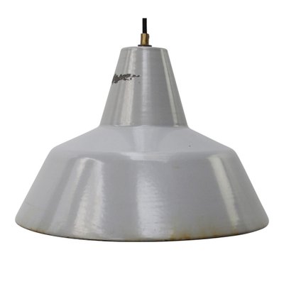 Industrial Dutch Grey Enamel Factory Pendant Lights from Philips-BLS-1319730