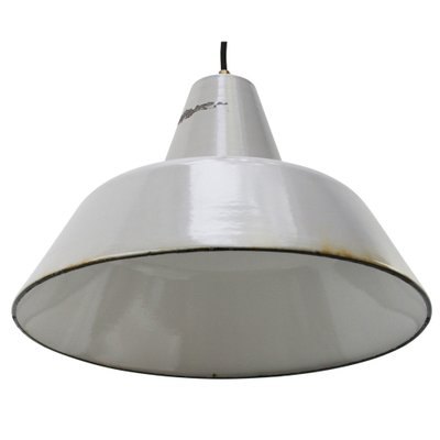 Industrial Dutch Grey Enamel Factory Pendant Lights from Philips-BLS-1319730