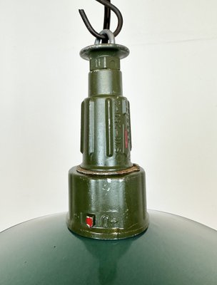 Industrial Enameled Military Pendant Lamp with Cast Aluminium Top, 1960s-CGF-1703764