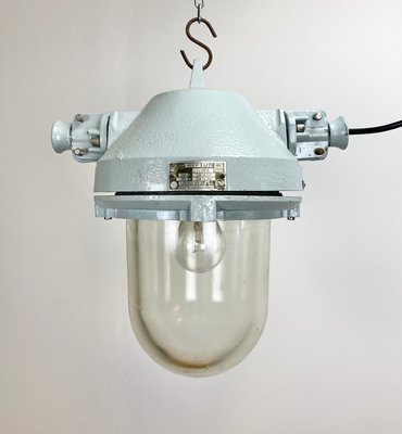 Industrial Explosion Proof Gray Ceiling Lamp from Elektrosvit, 1970s-CGF-666091