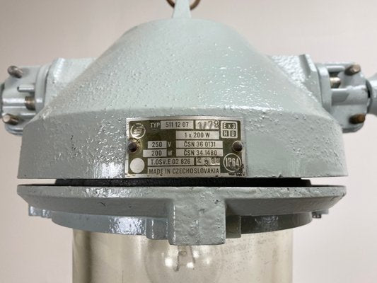 Industrial Explosion Proof Gray Ceiling Lamp from Elektrosvit, 1970s-CGF-666091