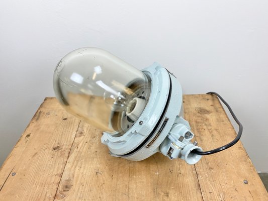 Industrial Explosion Proof Gray Ceiling Lamp from Elektrosvit, 1970s-CGF-666091