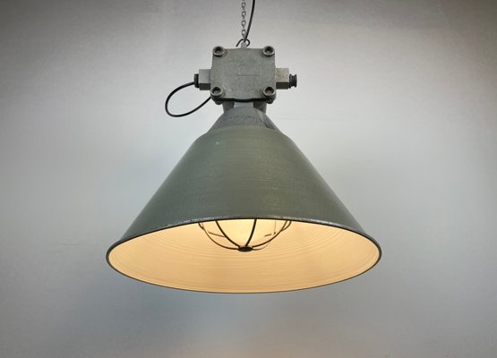 Industrial Explosion Proof Lamp with Aluminium Shade from Polam, 1970s-CGF-1268429