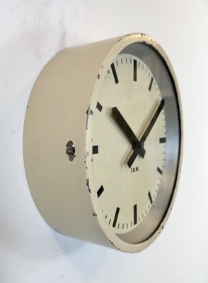 Industrial Factory Beige Wall Clock from IBM, 1950s-CGF-2043790