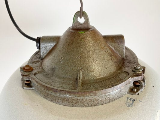 Industrial Factory Pendant Lamp in Cast Iron and Grey Enamel from Zaos, 1960s-CGF-1299911