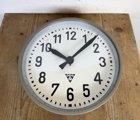 Industrial Factory Wall Clock from Pragotron, 1960s-CGF-2043844