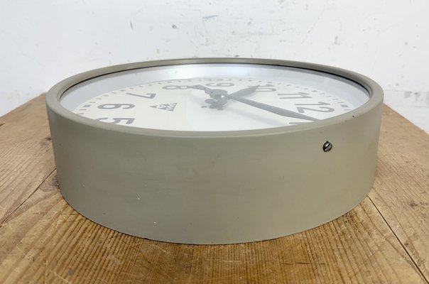 Industrial Factory Wall Clock from Pragotron, 1960s-CGF-2043844