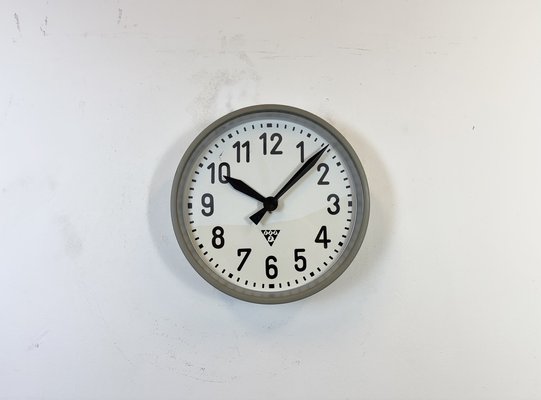 Industrial Factory Wall Clock from Pragotron, 1960s-CGF-2043844