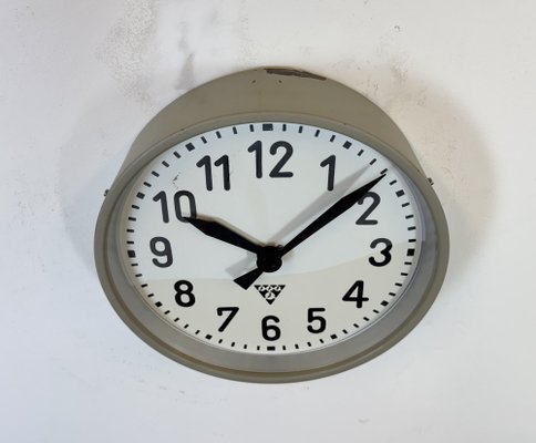 Industrial Factory Wall Clock from Pragotron, 1960s-CGF-2043844