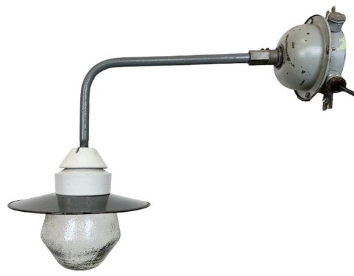 Industrial Factory Wall Light with Enamel Shade, 1960s-CGF-1720940