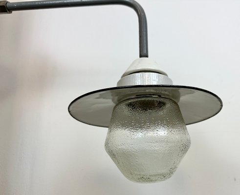 Industrial Factory Wall Light with Enamel Shade, 1960s-CGF-1720940