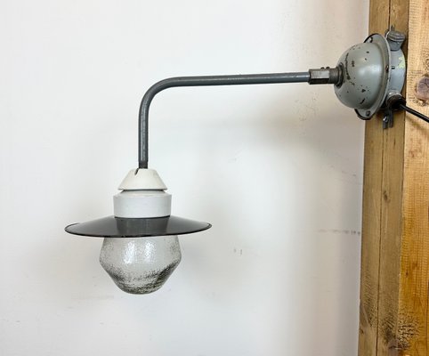 Industrial Factory Wall Light with Enamel Shade, 1960s-CGF-1720940