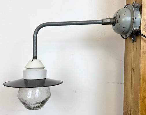 Industrial Factory Wall Light with Enamel Shade, 1960s-CGF-1720940