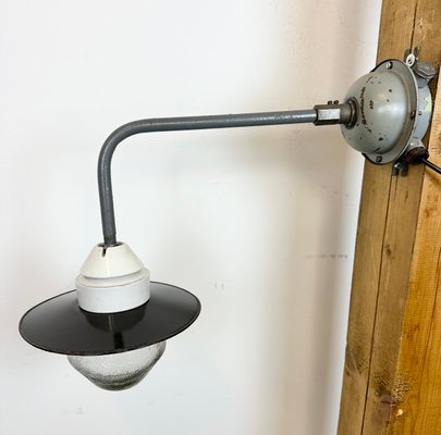 Industrial Factory Wall Light with Enamel Shade, 1960s-CGF-1720940