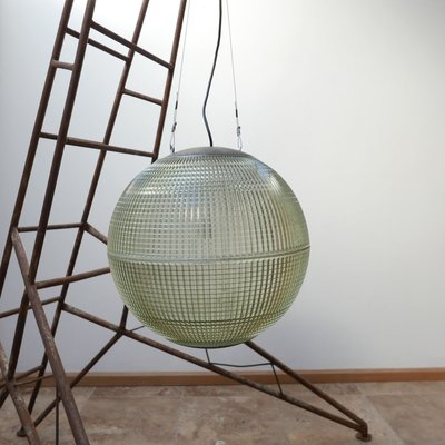 Industrial French Glass Hanging Lamp from Holophane, 1950s-JRP-839631