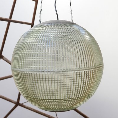 Industrial French Glass Hanging Lamp from Holophane, 1950s-JRP-839631