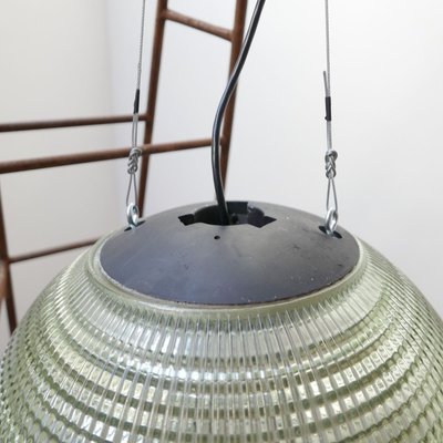 Industrial French Glass Hanging Lamp from Holophane, 1950s-JRP-839631