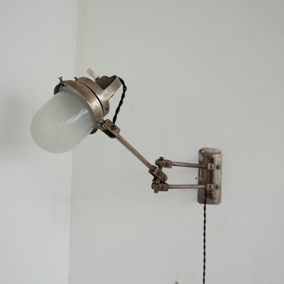 Industrial French Metal and Glass Adjustable Wall Lamp-JRP-946540