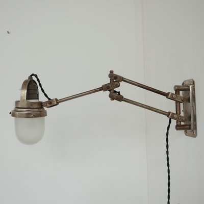 Industrial French Metal and Glass Adjustable Wall Lamp-JRP-946540