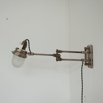 Industrial French Metal and Glass Adjustable Wall Lamp-JRP-946540